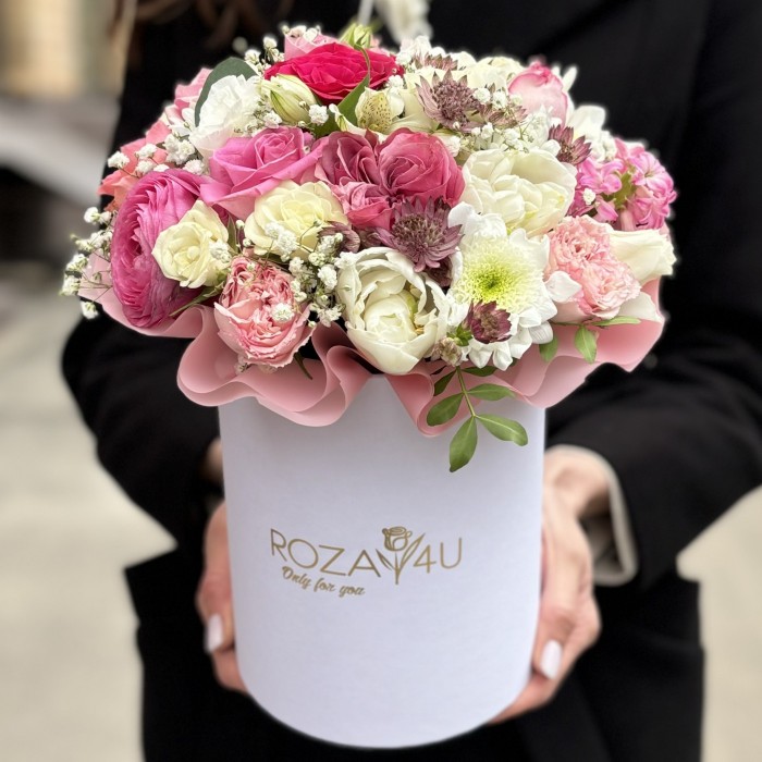 Коробка бело-розовый MIX