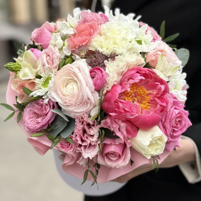 Коробка бело-розовый MIX