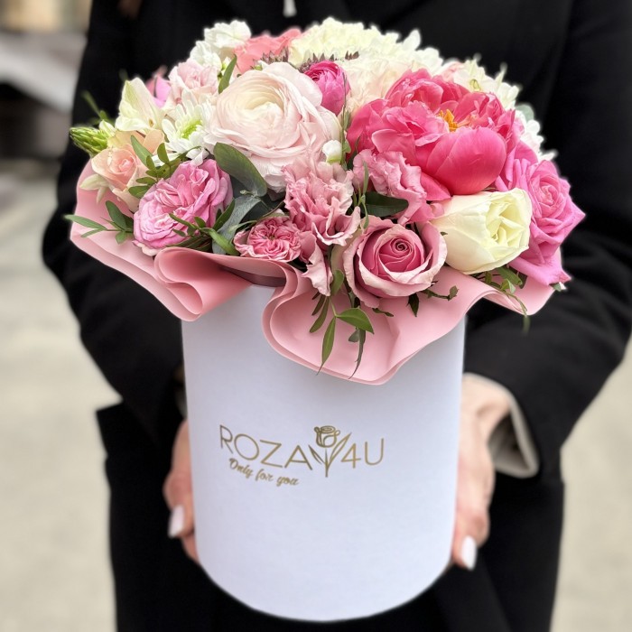 Коробка бело-розовый MIX