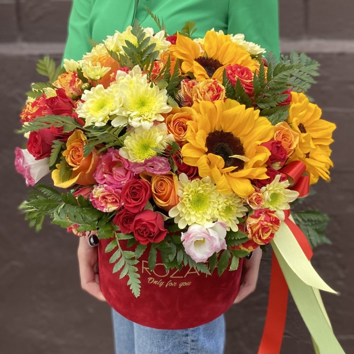 Коробка с цветами Пламя