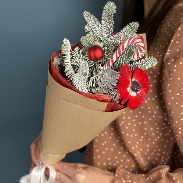 Корпоративный новогодний букет Зимний цветок