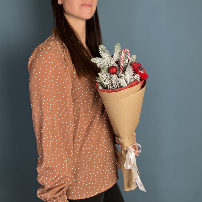 Корпоративный новогодний букет Зимний цветок