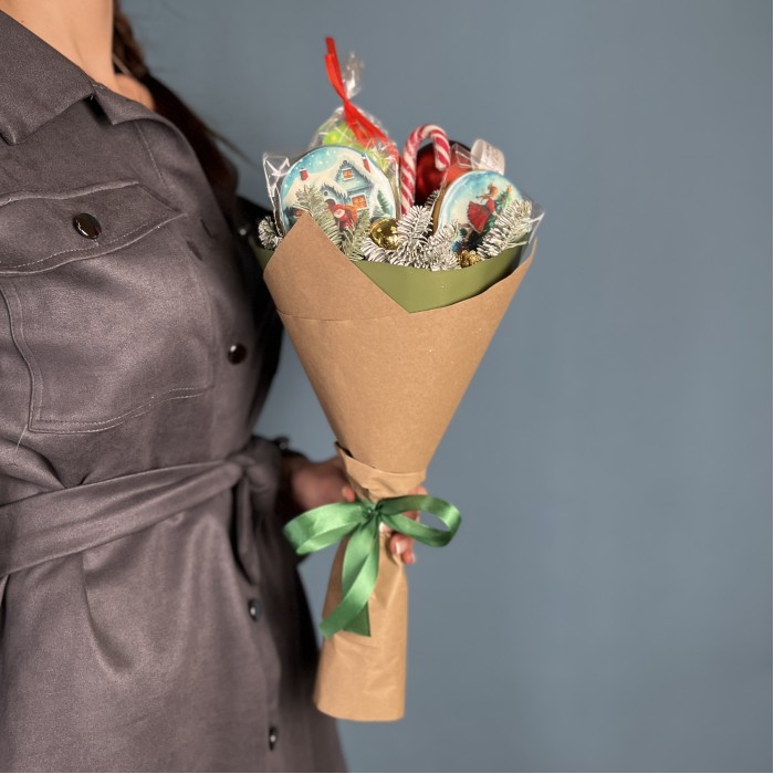 Корпоративный новогодний пряничный букет