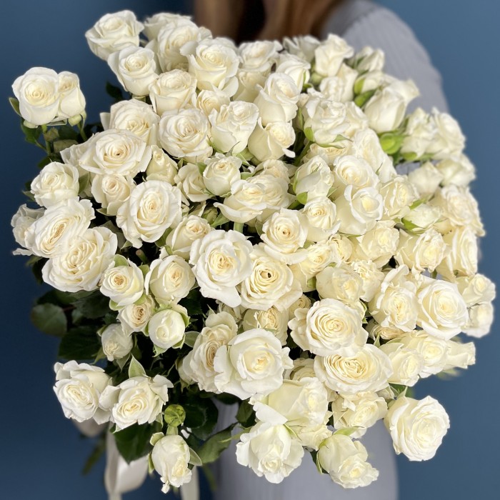 Кустовая белая роза Сноуфлейк 60 см