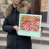 Коробка с нежно-розовой розой Маме