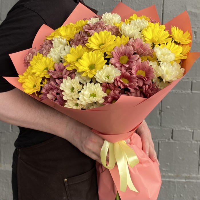 Микс из 17 кустовых хризантем