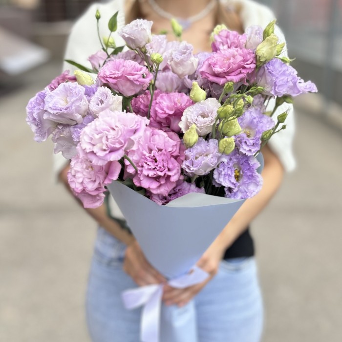 Лавандовый микс из 9 махровых эустом