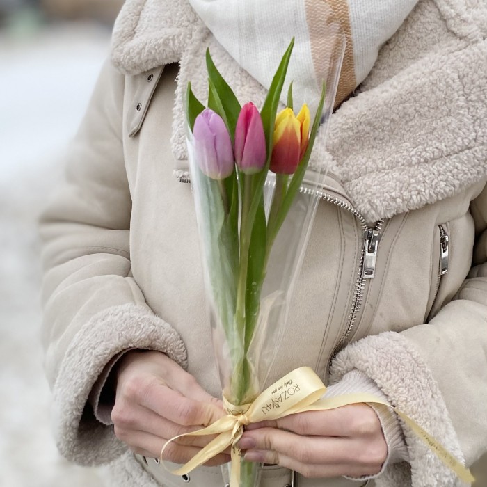 Мини-букет из 3 тюльпанов