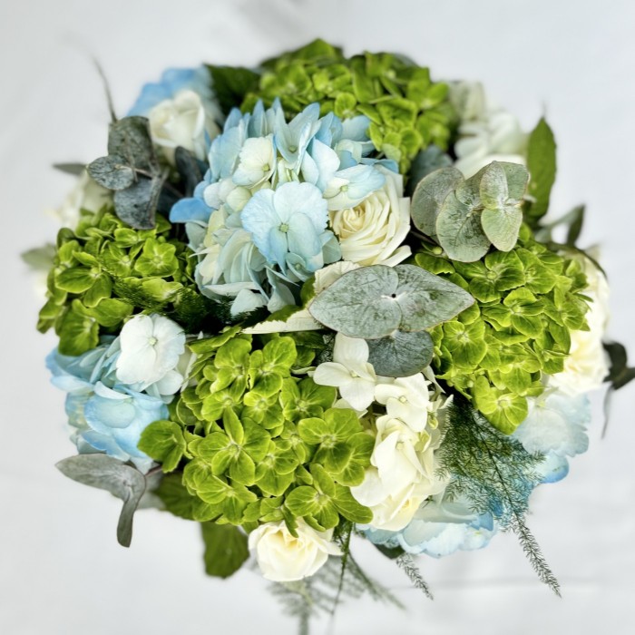 Мини композиция с цветами Бирюза