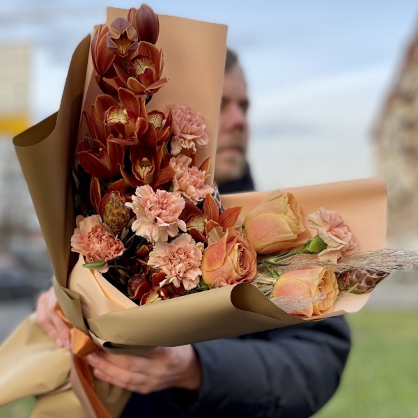 Мужской букет Ореховое Пралине