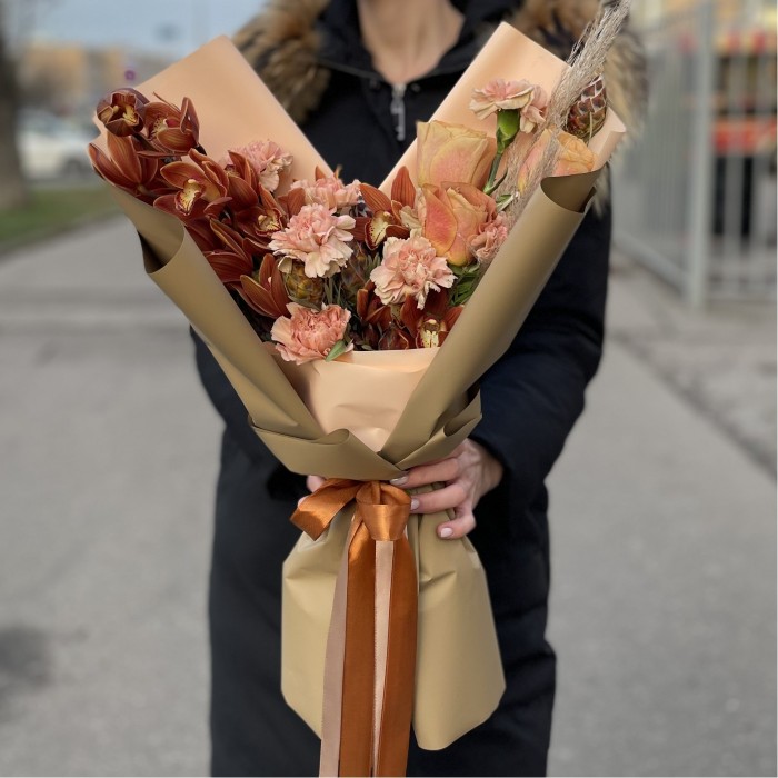 Мужской букет Ореховое Пралине