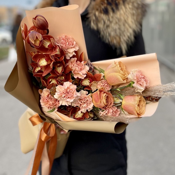 Мужской букет Ореховое Пралине