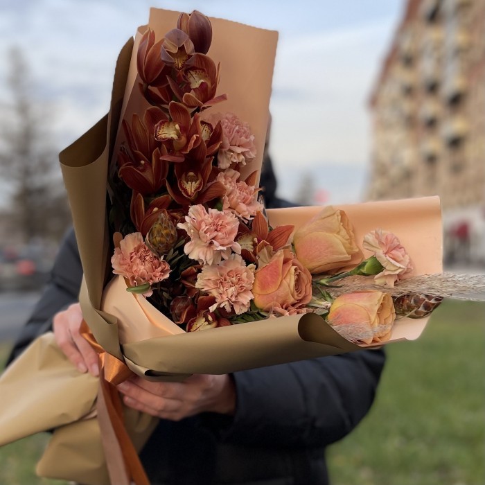 Мужской букет Ореховое Пралине