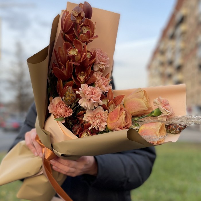 Мужской букет Ореховое Пралине