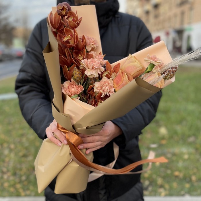 Мужской букет Ореховое Пралине