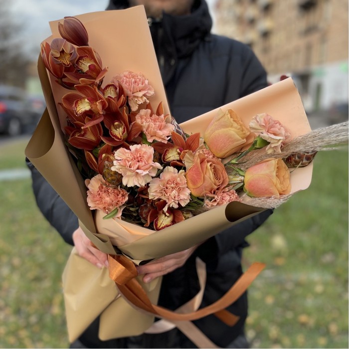 Мужской букет Ореховое Пралине