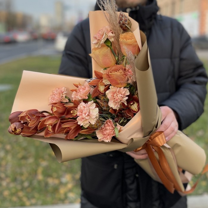 Мужской букет Ореховое Пралине