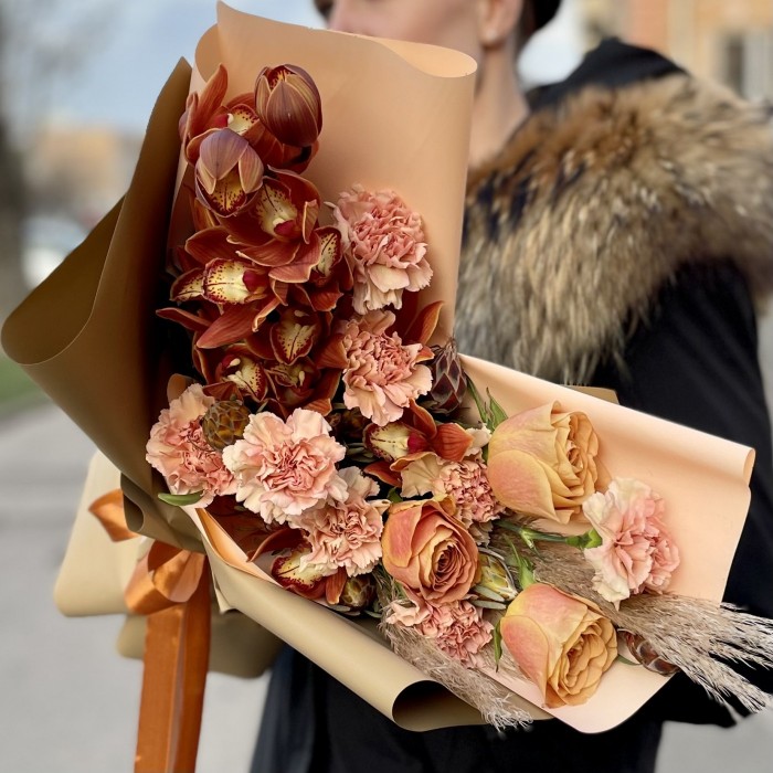 Мужской букет Ореховое Пралине