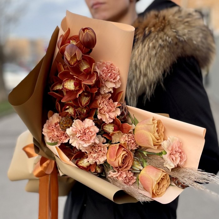 Мужской букет Ореховое Пралине