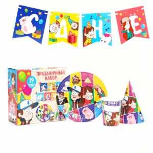 Набор одноразовой бумажной посуды С днем рождения Гравити Фолз