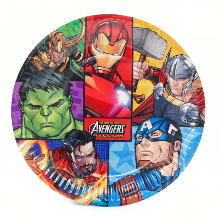 Набор одноразовой бумажной посуды С днем рождения Мстители