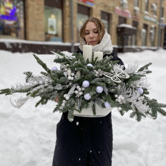 Настольная новогодняя композиция Уютный Вечер