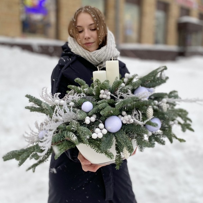 Настольная новогодняя композиция Уютный Вечер