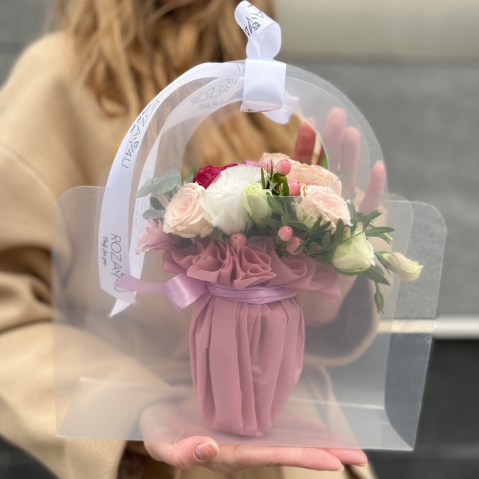 Нежная сумочка mix с мишкой