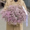 15 Нежно розовых гипсофил в корзине