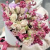 Нежный букет кустовых роз Жемчужная свадьба