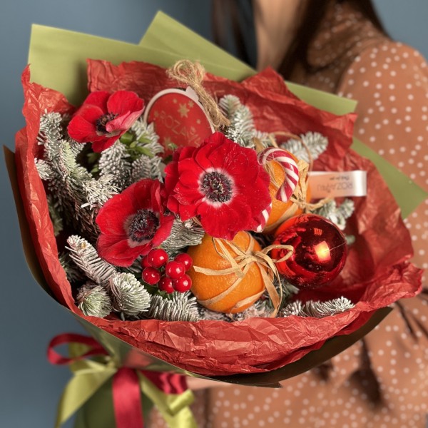 Новогодний букет Подарок Cанты