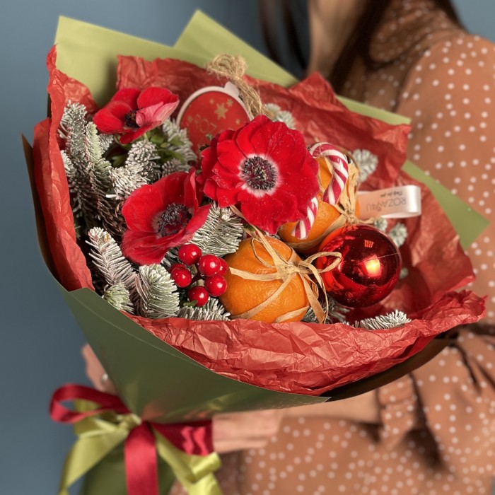 Новогодний букет Подарок Cанты