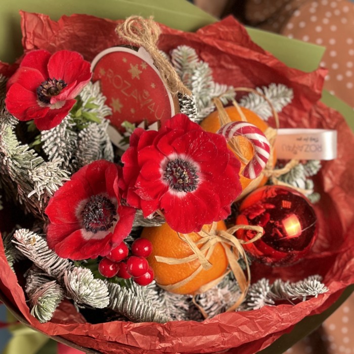 Новогодний букет Подарок Cанты