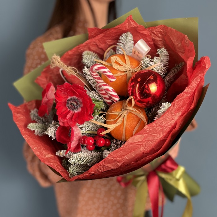 Новогодний букет Подарок Cанты