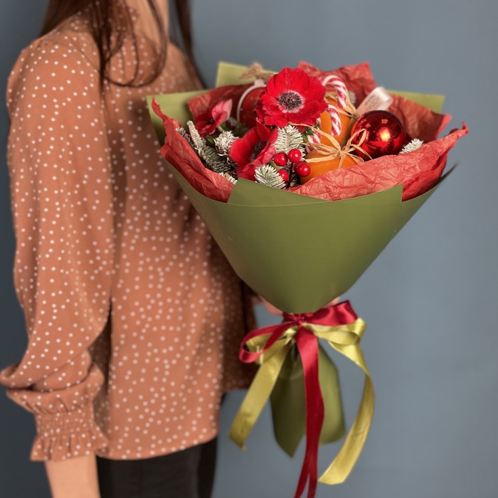 Новогодний букет Подарок Cанты