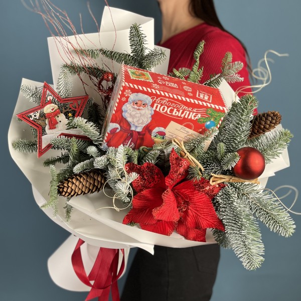 Новогодний букет Посылка деда мороза