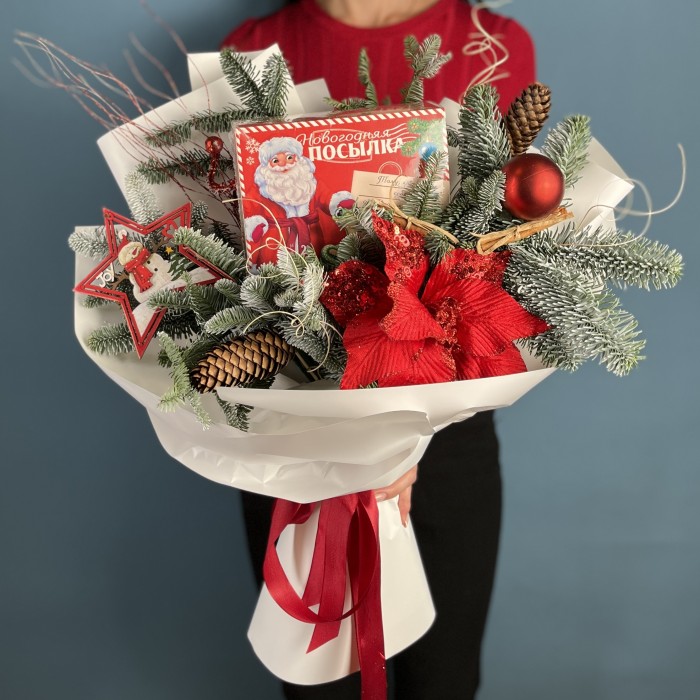 Новогодний букет Посылка деда мороза