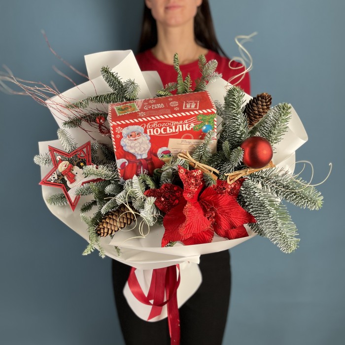 Новогодний букет Посылка деда мороза