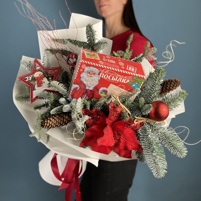 Новогодний букет Посылка деда мороза