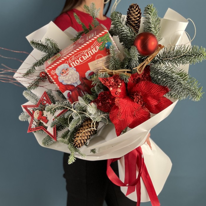 Новогодний букет Посылка деда мороза