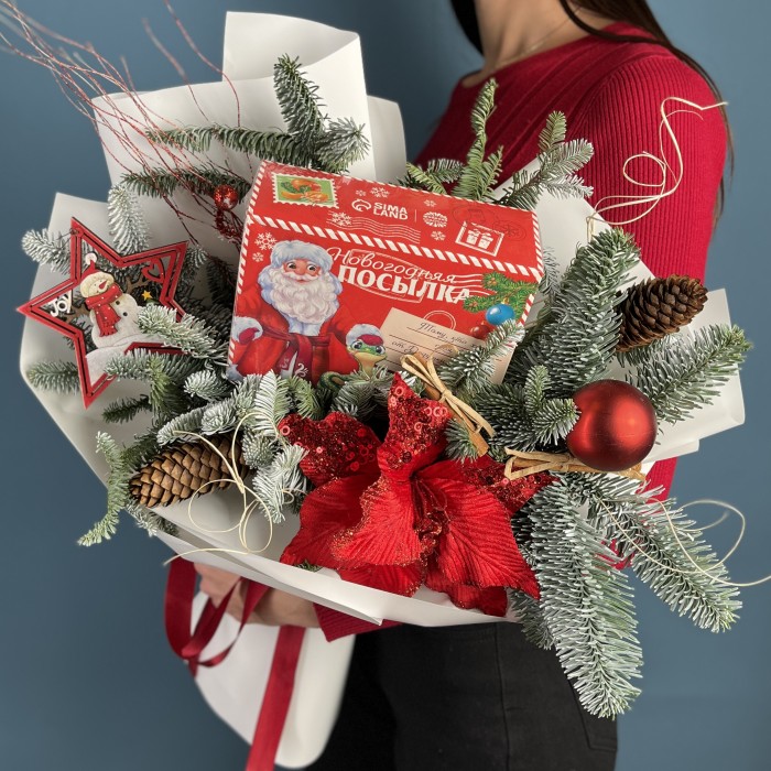 Новогодний букет Посылка деда мороза