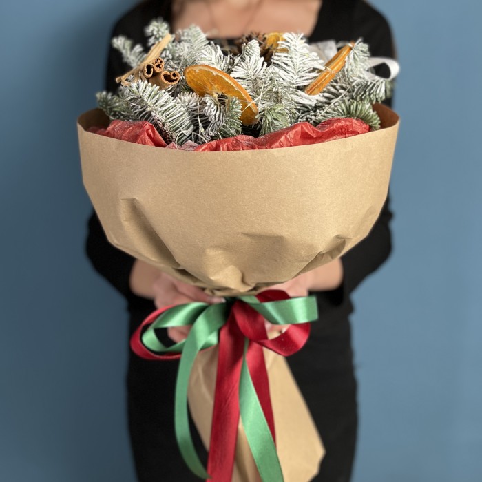 Новогодний букет С печенькой предсказаний