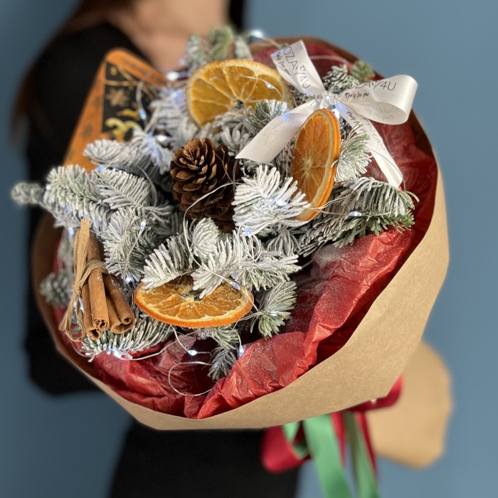 Новогодний букет С печенькой предсказаний