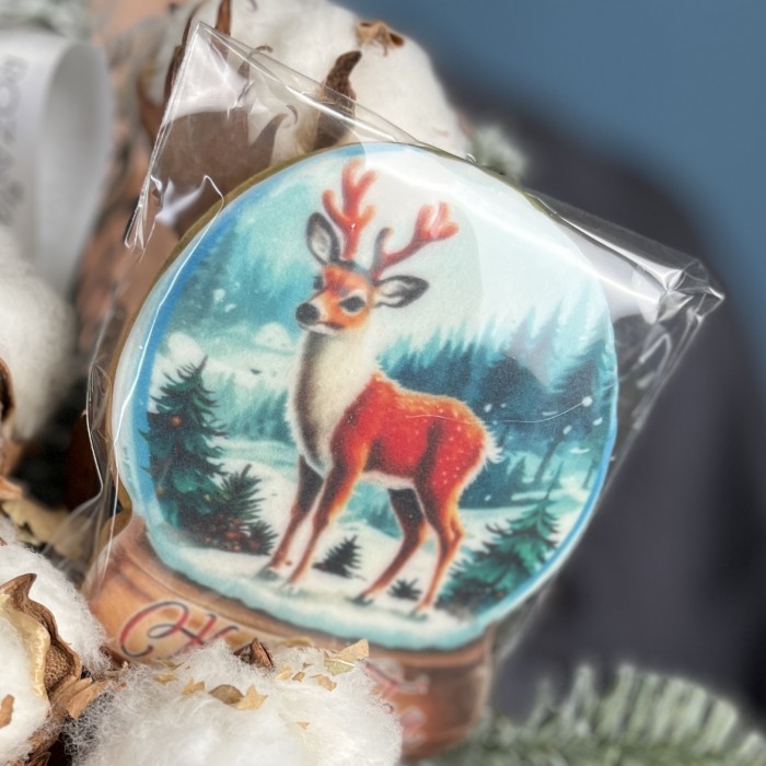 Новогодний букет с хлопком и пряником