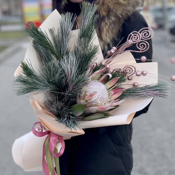 Букет Зимняя свежесть с сосной