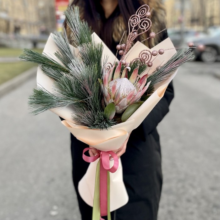 Букет Зимняя свежесть с сосной