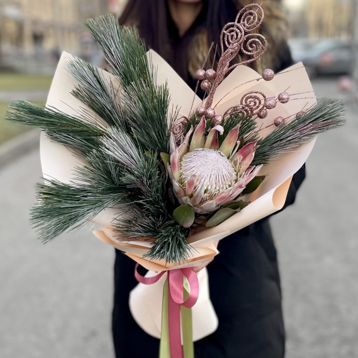 Букет Зимняя свежесть с сосной