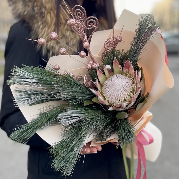 Букет Зимняя свежесть с сосной