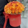 Огненная роза в красной в коробке
