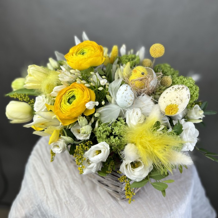 Пасхальная композиция в корзинке